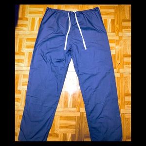 Blue drawstring doctor hospital scrub pants L NWOT